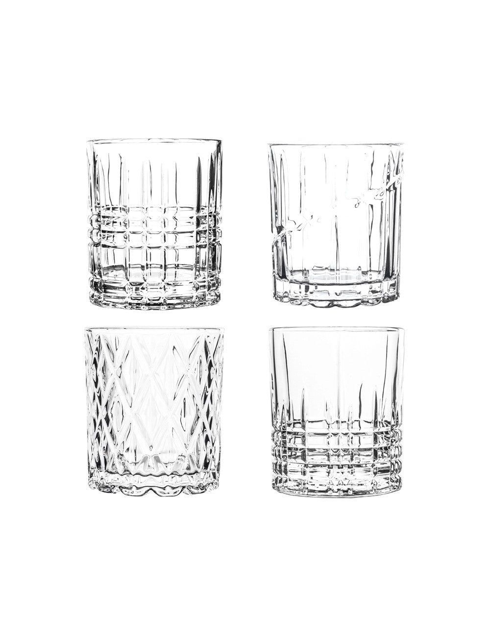 Bicchiere mulinello decori assortiti set 4 PZ vetro