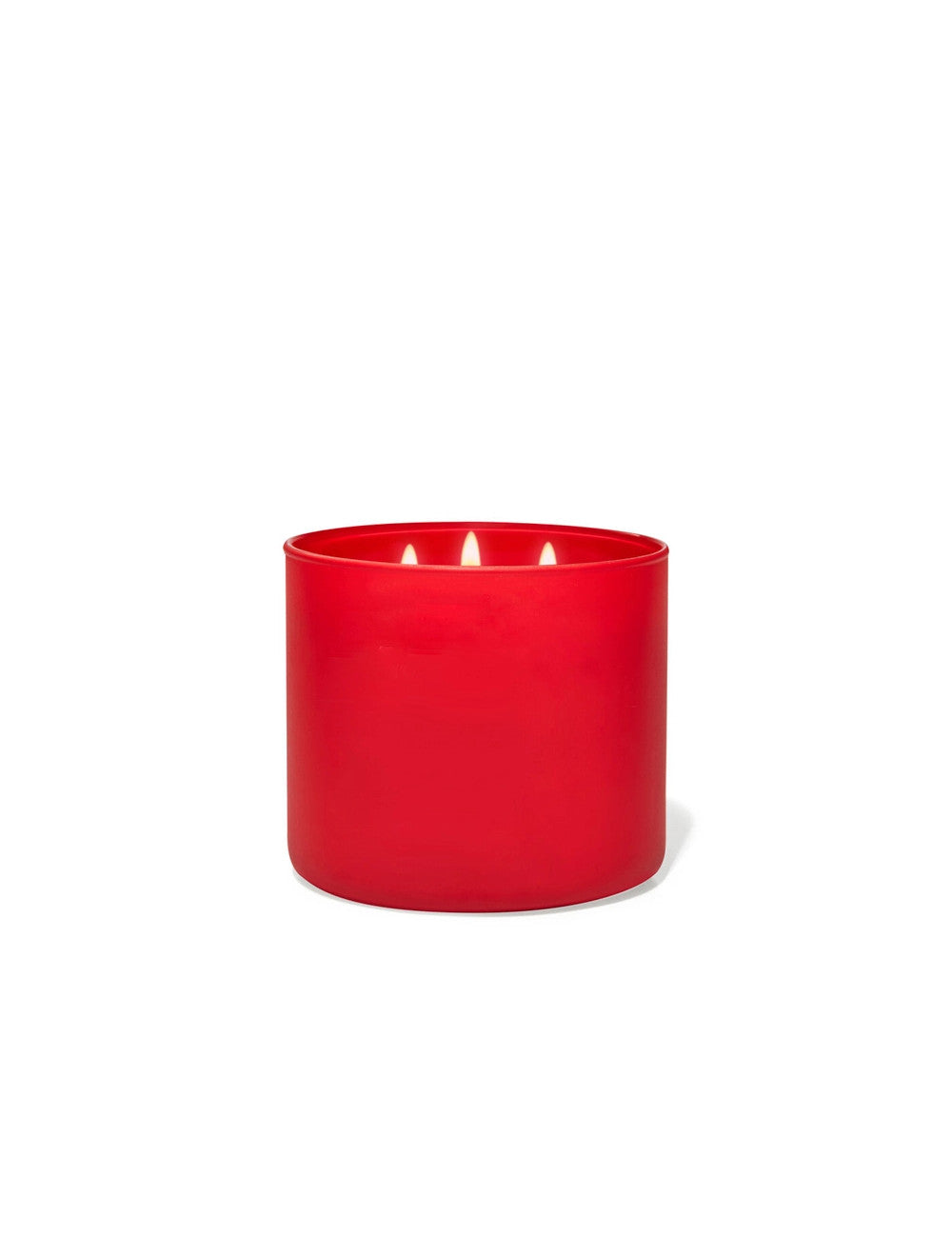 Candela profumata 3 stoppini rosso cera di soia essenza rosa in vetro