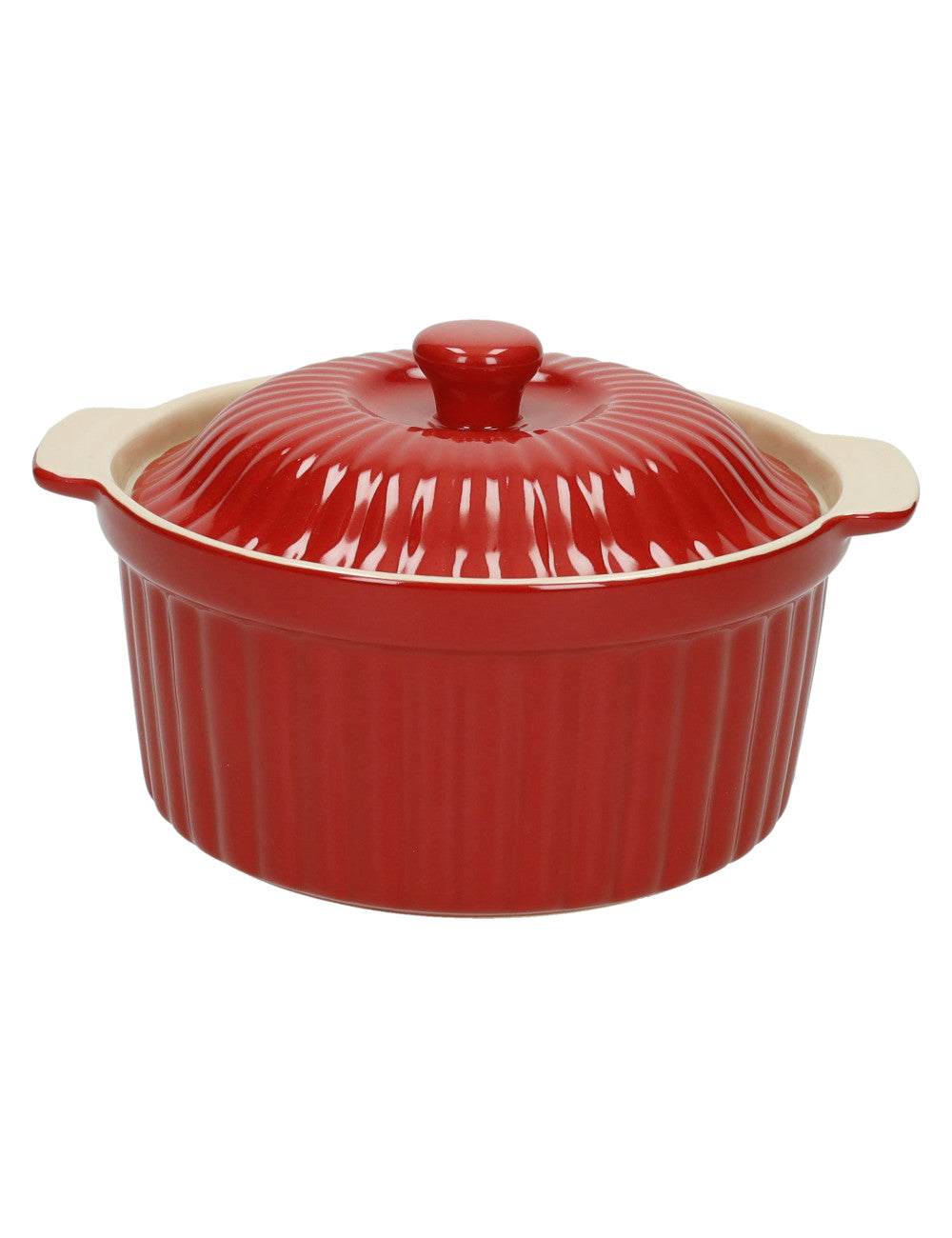 Cocotte rossa 400ml con coperchio in ceramica