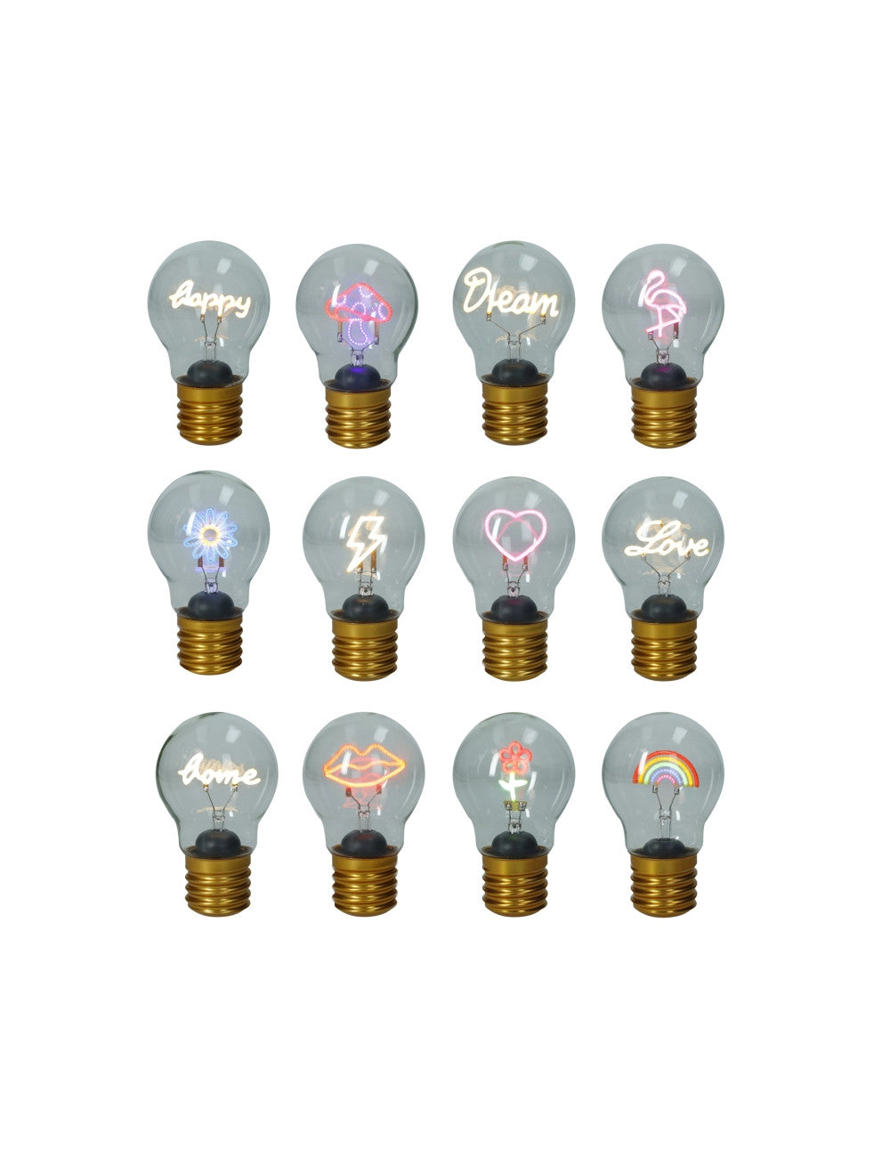 Lampadina colori e decori assortiti vetro 12 pz