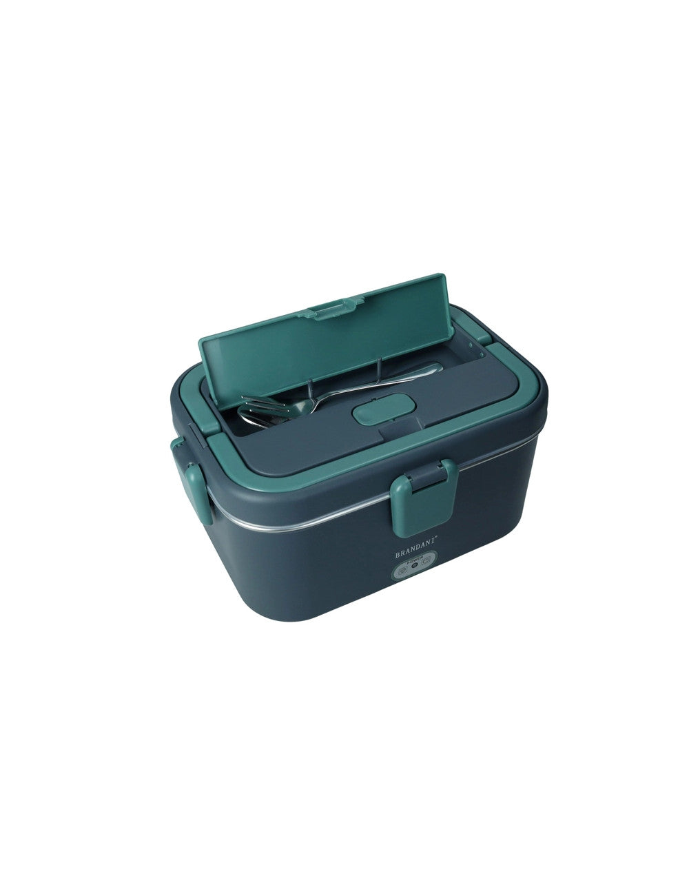 Lunch box termica blu/verde petrolio con posate e borsa contenitore