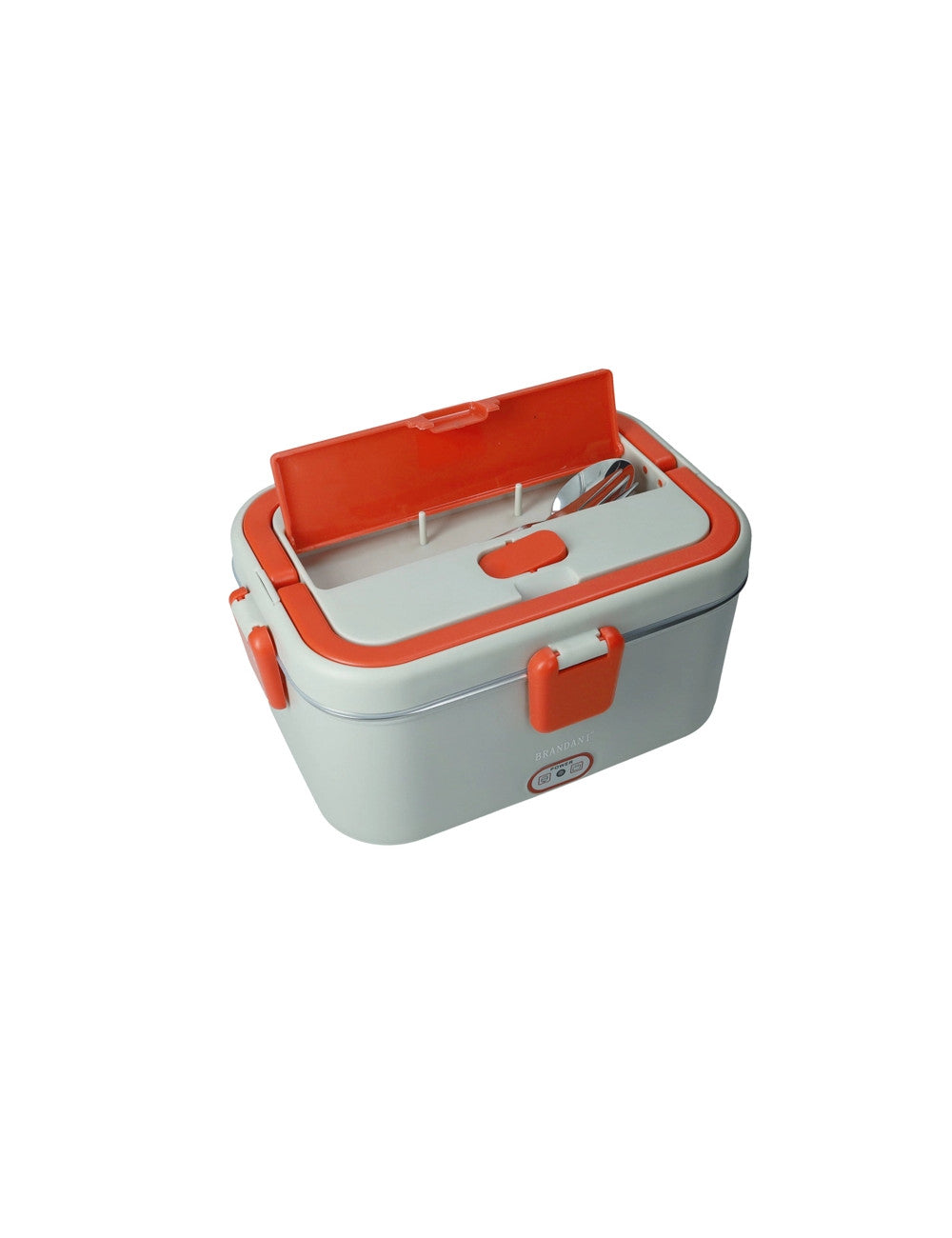 Lunch box termica grigia/rossa con posate e borsa contenitore