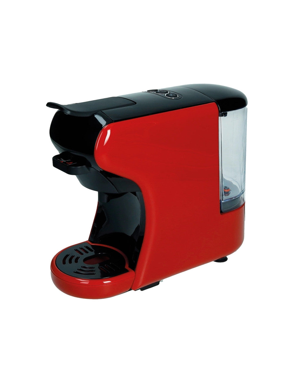 Macchina da caffè espresso e capsule rosso