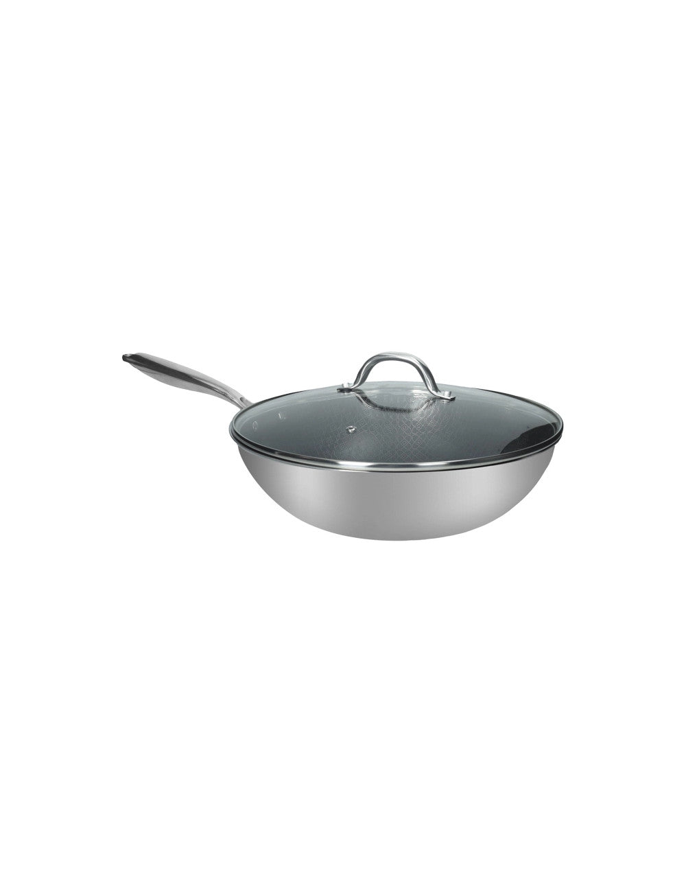 Wok cuoricini inox con coperchio in vetro